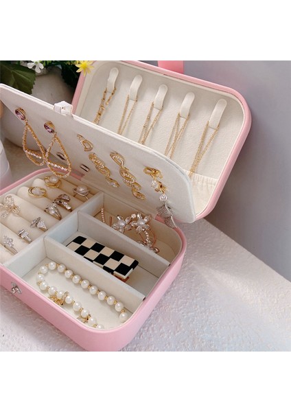 Pu Deri Taşınabilir Seyahat Mücevher Saklama Kutusu Düzenleyici Paketleme Kutusu Küpe Yüzük Kolye Mücevher Düzenleyici (Yurt Dışından) modelleri