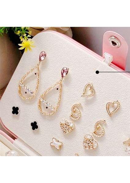 Pu Deri Taşınabilir Seyahat Mücevher Saklama Kutusu Düzenleyici Paketleme Kutusu Küpe Yüzük Kolye Mücevher Düzenleyici (Yurt Dışından) indirimleri