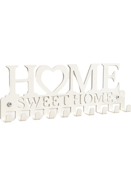 Demir Anahtar Askısı Duvar Dekoratif Anahtarlık Düzenleyici Anahtarlık Tutucu Giriş Kapısı Koridor Garaj Beyaz (Yurt Dışından)