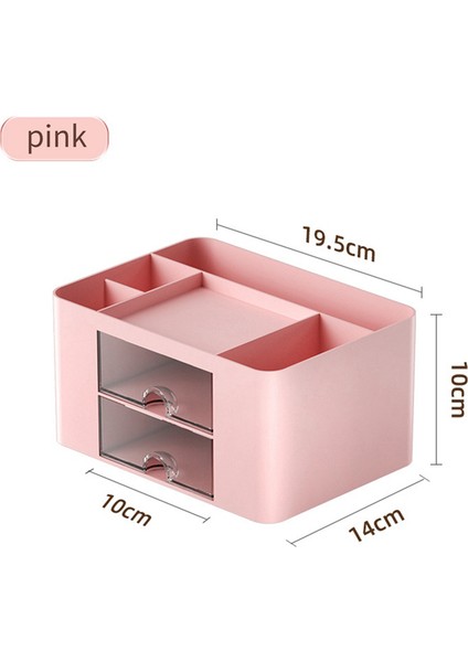 Adet Pembe + Mavi Basit Şeffaf Çekmeceli Saklama Kutusu Çocuk Öğrenci Ofis Masaüstü Süsleri Kalemlik (Yurt Dışından) modelleri