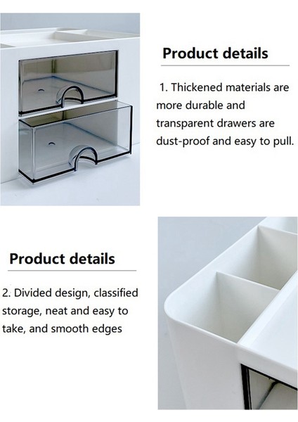 Adet Pembe + Mavi Basit Şeffaf Çekmeceli Saklama Kutusu Çocuk Öğrenci Ofis Masaüstü Süsleri Kalemlik (Yurt Dışından) indirimleri