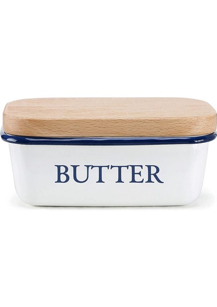Iskandinav Tarzı Ahşap Kapaklı Tavan Tereyağı Kutusu Emaye Peynir Saklama Tepsisi Tabak Kabı Mutfak Aletleri Için (Yurt Dışından)
