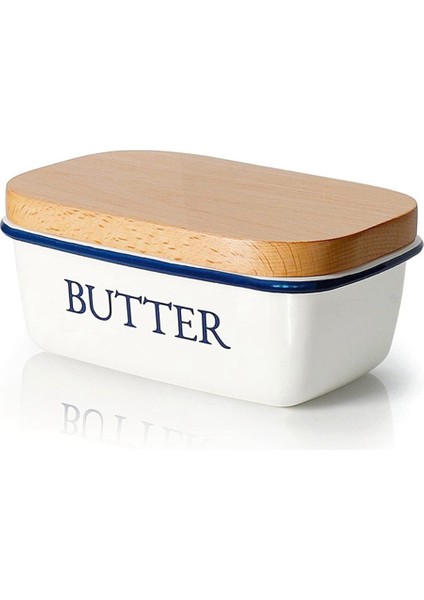 Iskandinav Tarzı Ahşap Kapaklı Tavan Tereyağı Kutusu Emaye Peynir Saklama Tepsisi Tabak Kabı Mutfak Aletleri Için (Yurt Dışından) fiyatları