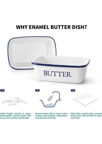 Iskandinav Tarzı Ahşap Kapaklı Tavan Tereyağı Kutusu Emaye Peynir Saklama Tepsisi Tabak Kabı Mutfak Aletleri Için (Yurt Dışından) modelleri