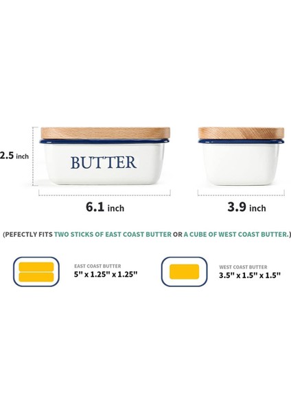 Iskandinav Tarzı Ahşap Kapaklı Tavan Tereyağı Kutusu Emaye Peynir Saklama Tepsisi Tabak Kabı Mutfak Aletleri Için (Yurt Dışından) indirimleri