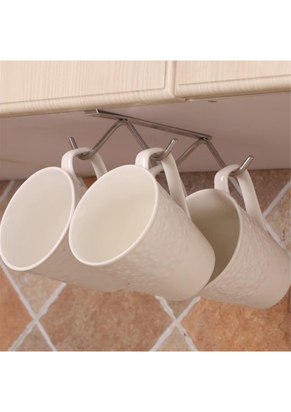 Bardak Askısı Kahve Kupası Kancaları Çivisiz Raf Altı Dolap Altı Bardak Askıları Kahve Kupası Kancaları Bardak Askılı Saklama Rafı (Yurt Dışından) fırsatları