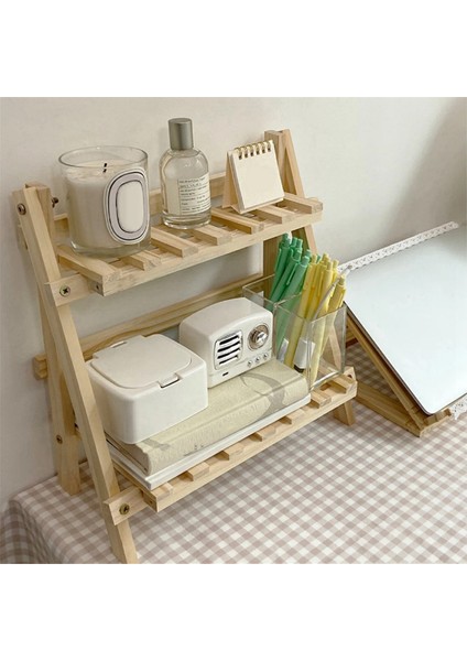 Ahşap Masaüstü Depolama Rafı Çift Kütük Masa Depolama Rafı Ofis Ins Basit Depolama Rafı (Yurt Dışından) fiyatları