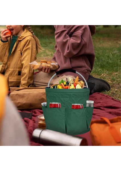 Taşınabilir Piknik Sepeti Katlanabilir Tasarım Alışveriş Sepeti Kamp, Günlük Seyahat, Barbekü ve Aile/çift Hediyeleri Için Yeşil (Yurt Dışından) fiyatları