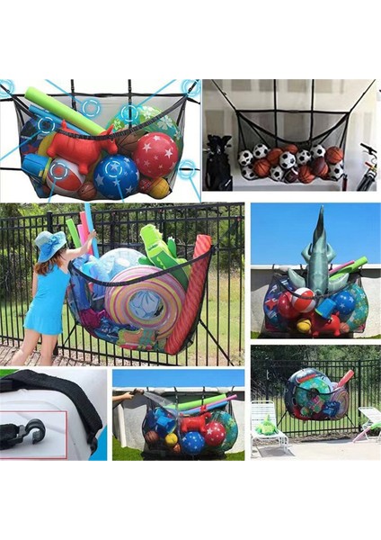 Yüzme Havuzu Saklama Filesi Büyük Kapasiteli Şişme Oyuncak Yüzme Simidi Yüzme Havuzu Saklama Çantası Askılı Çanta (Yurt Dışından) fırsatları