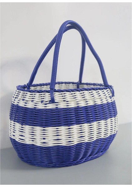 Büyük Mavi ve Beyaz Açık Hava Piknik Sepeti, Alışveriş Sepeti, Toplama Sepeti, Hediye Sepeti, Taşınabilir Sepet (Yurt Dışından) fiyatları