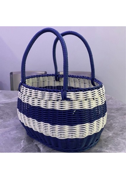 Büyük Mavi ve Beyaz Açık Hava Piknik Sepeti, Alışveriş Sepeti, Toplama Sepeti, Hediye Sepeti, Taşınabilir Sepet (Yurt Dışından) indirimleri