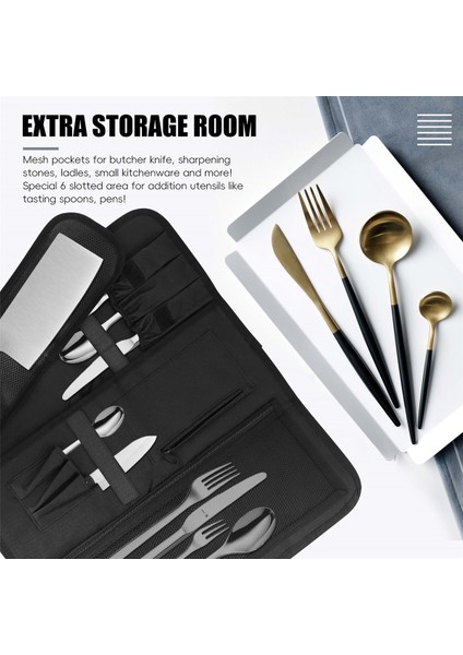 Wessleco Şef Bıçağı Çantası Rulo Çanta Taşıma Çantası Mutfak Pişirme Taşınabilir Dayanıklı Saklama Cepleri (Yurt Dışından) indirimleri