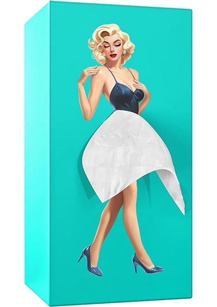 Çizgi Film Kız Mendil Kutusu, Uçan Etek Mendil Kutusu Masaüstü Dekorasyon Peçete Kutusu, Kız Uzun Etek Mendil Kutusu (Mavi) (Yurt Dışından)