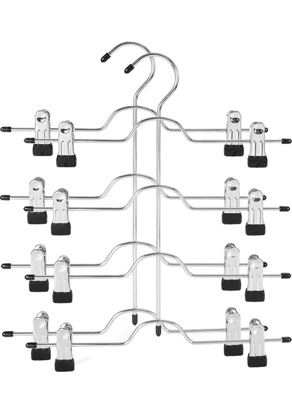 Katlı Pantolon Askısı Metal Etek Askısı Klipsli, Pantolon Klipsli Askı, Pantolon, Pantolon, Kot Pantolon, Havlu Için, 2'li Paket Siyah (Yurt Dışından)