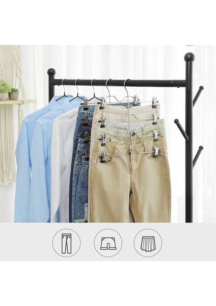 Katlı Pantolon Askısı Metal Etek Askısı Klipsli, Pantolon Klipsli Askı, Pantolon, Pantolon, Kot Pantolon, Havlu Için, 2'li Paket Siyah (Yurt Dışından) indirimleri