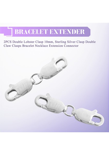 2 Adet Çift Istakoz Tokası 10MM, Sterling Gümüş Toka Çift Pençe Tokaları Bilezik Kolye Uzatma Bağlantısı (Yurt Dışından) fırsatları