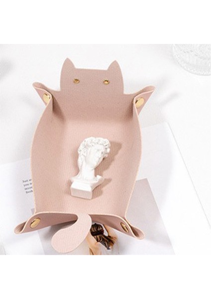 Adet Sevimli Kedi Şeklinde Deri Uşak Tepsisi, Sehpa Için Mücevher Tepsisi, Dekoratif Masa Düzenleyici, Pembe Saklama Tepsisi (Yurt Dışından) modelleri