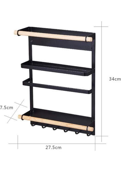 Buzdolabı Kapısı Duvara Monte Manyetik Kağıt Havlu Düzenleyici Paslanmaz Baharat Kavanozları Dolap Çok Amaçlı Buzdolabı, Siyah (Yurt Dışından) fiyatları