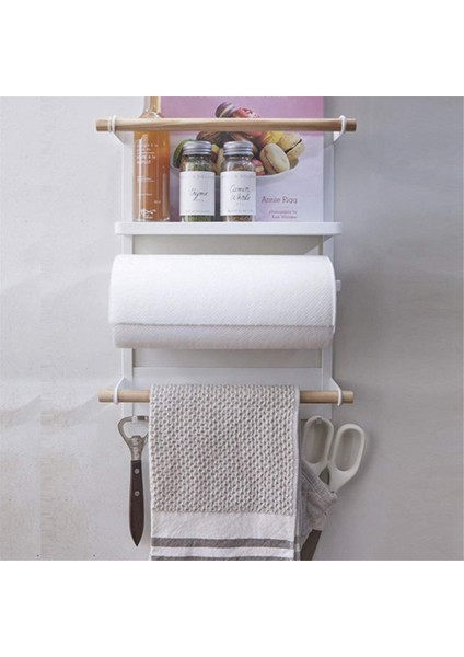 Buzdolabı Kapısı Duvara Monte Manyetik Kağıt Havlu Düzenleyici Paslanmaz Baharat Kavanozları Dolap Çok Amaçlı Buzdolabı, Siyah (Yurt Dışından) modelleri