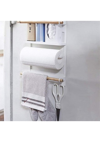 Buzdolabı Kapısı Duvara Monte Manyetik Kağıt Havlu Düzenleyici Paslanmaz Baharat Kavanozları Dolap Çok Amaçlı Buzdolabı, Siyah (Yurt Dışından) indirimleri