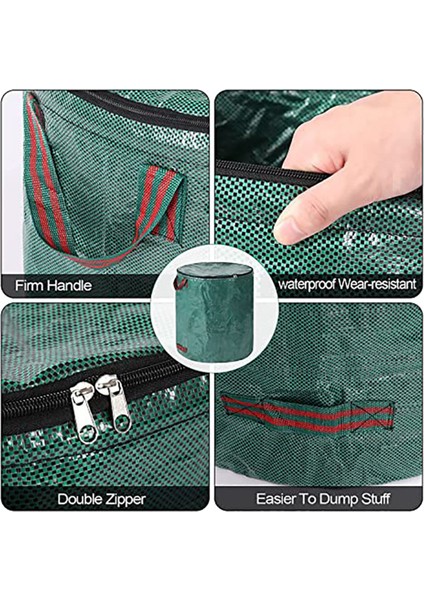 Kapaklı Bahçe Yaprağı Torbası Bahçe Yaprağı Çöp Toplama Torbası Yeniden Kullanılabilir Atık Torbaları Su Geçirmez ve Yırtılmaya Dayanıklı, C (Yurt Dışından) fırsatları