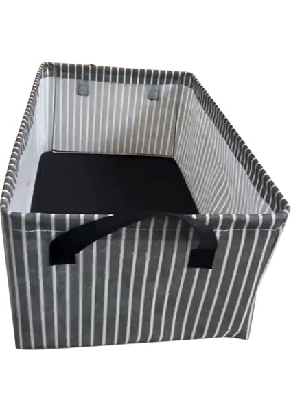 Siyah Şeritler Katlanabilir Metal Çerçeve Giysi Saklama Kutusu Büyük Kapasiteli Pantolon Saklama Kutusu (Yurt Dışından)