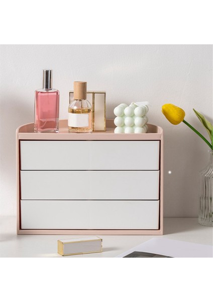 Masaüstü Yatak Odası Döndürülebilir Saklama Kutusu Yarım Daire Kozmetik Ruj Mücevher Kozmetik Toz Saklama Kutusu Pembe (Yurt Dışından) fiyatları