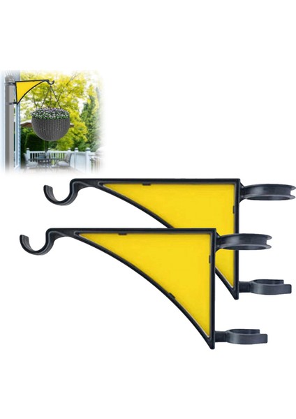 Bitki Askıları, 2'li Paket Kuş Yemlikleri, Saksılar, Fenerler, Rüzgar Çanları ve Veranda Dekoru Için Çit Direği Askısı Sarı (Yurt Dışından) fırsatları
