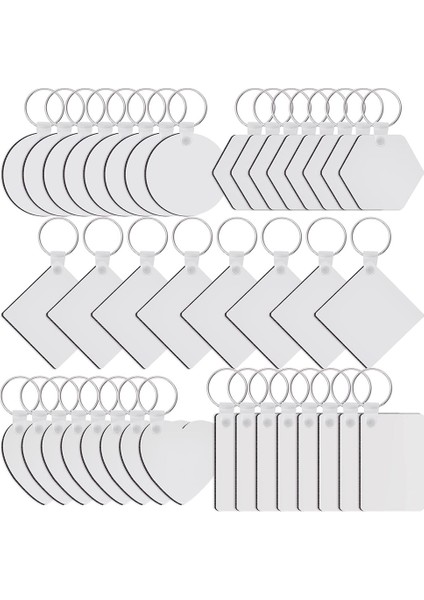 Anahtarlık Süblimasyon Boşlukları Seti Anahtarlık Isı Transferi Anahtarlık Mdf Boşlukları Anahtarlıklı, Çift Taraflı Baskılı (Yurt Dışından)