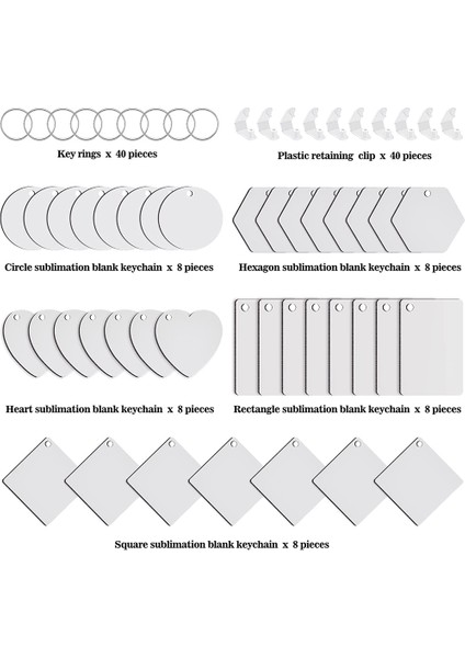 Anahtarlık Süblimasyon Boşlukları Seti Anahtarlık Isı Transferi Anahtarlık Mdf Boşlukları Anahtarlıklı, Çift Taraflı Baskılı (Yurt Dışından) fiyatları