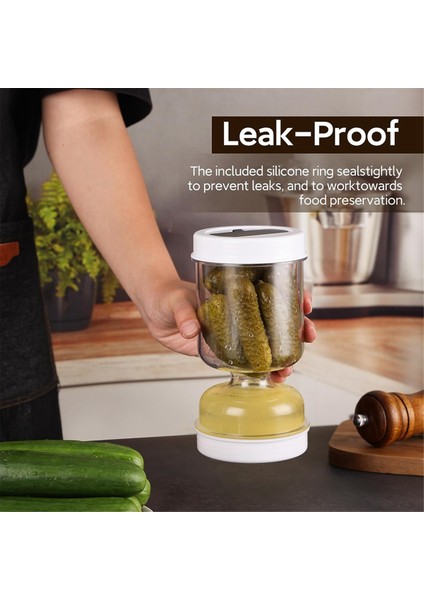 2'li Paket Turşu ve Zeytin Kum Saati Kavanozu, Islak ve Kuru Turşu Suyu Için Süzgeçli, Çevirmeli Zeytin Kum Saati Kavanozu, Meyve Suyu Ayırıcı (Yurt Dışından) fiyatları