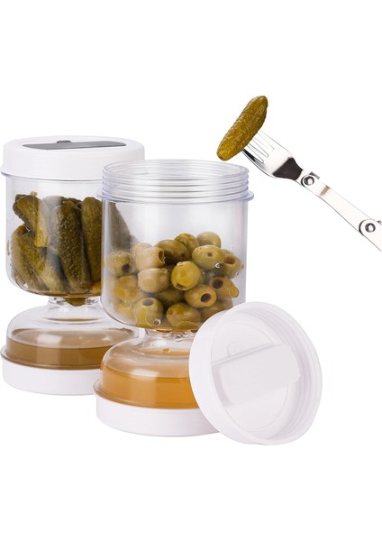 2'li Paket Turşu ve Zeytin Kum Saati Kavanozu, Islak ve Kuru Turşu Suyu Için Süzgeçli, Çevirmeli Zeytin Kum Saati Kavanozu, Meyve Suyu Ayırıcı (Yurt Dışından) modelleri
