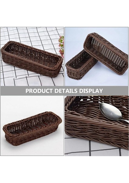 Dokuma Sepetler 2 Adet Küçük Dokuma Saklama Sepeti Masaüstü Düzenleme Gümüş Eşyalar Çatal Bıçak Takımı Kavanoz Tutucu Dokuma Sepet A (Yurt Dışından) fiyatları