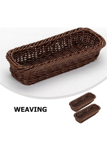 Dokuma Sepetler 2 Adet Küçük Dokuma Saklama Sepeti Masaüstü Düzenleme Gümüş Eşyalar Çatal Bıçak Takımı Kavanoz Tutucu Dokuma Sepet A (Yurt Dışından) fırsatları