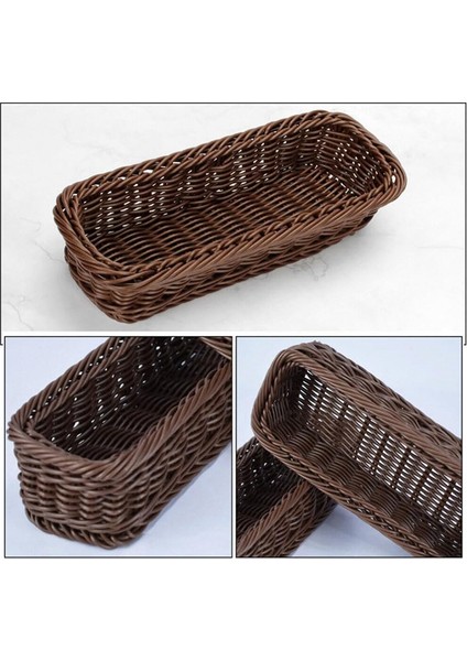 Dokuma Sepetler 2 Adet Küçük Dokuma Saklama Sepeti Masaüstü Düzenleme Gümüş Eşyalar Çatal Bıçak Takımı Kavanoz Tutucu Dokuma Sepet A (Yurt Dışından) indirimleri