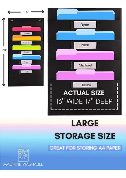 Isim Etiketli 5 Cepli Ağır Hizmet Tipi Saklama Cebi Tablosu - 2 Kapı Üstü Askısı Dahil, Duvara Monte Dosya Düzenleyici (Yurt Dışından) modelleri