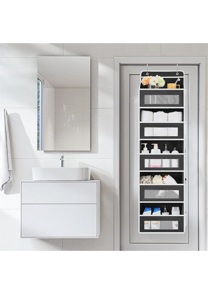 Kapı Üstü Düzenleyici Depolama, 5 Raflı Askılı Kapı Düzenleyici, 5 Kapasiteli Cepli, Kapı Düzenleyici Siyah (Yurt Dışından) indirimleri