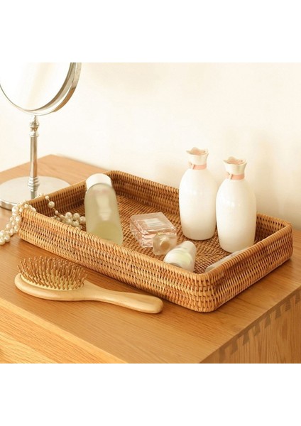 El Dokuma Saklama Sepeti Rattan Saklama Tepsisi Hasır Sepetler Ekmek Meyve Yemek Kahvaltı Vitrin Kutusu Ev Dekorasyonu-A (Yurt Dışından) indirimleri