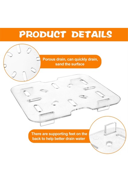 1/6 Boyutlu Gıda Tepsisi Için 12 Adet Plastik Drenaj Rafı Şeffaf Plastik Izgara Akrilik Gıda Drenaj Tepsileri Plastik Drenaj Tepsisi (Yurt Dışından) modelleri