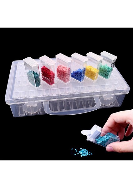 64 Izgaralı Elmas Boya Saklama Kutusu Taşınabilir Tohum Boncuk Düzenleyici Kutusu Dıy Tırnak Sanatı Plastik Kap (Yurt Dışından) fiyatları