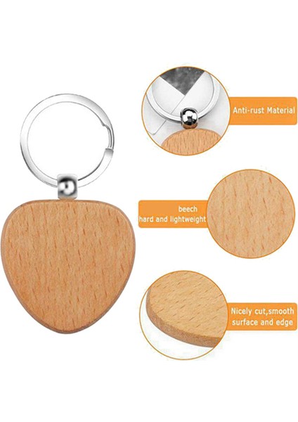 50 Adet Boş Ahşap Kalp Şeklinde Anahtarlık Kendin Yap Ahşap Anahtarlık Etiketi Kaybolmaz Ahşap Aksesuar Etiketleri - Kazınabilir Kendin Yap Hediyeler (Yurt Dışından) fırsatları
