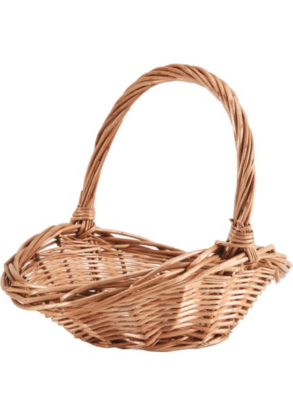 Saplı Hasır Sepet, Hasır Alışveriş Sepeti, Hediye Sepeti, Piknik Sepetleri, Mutfak Saklama Sepeti - Küçük (Yurt Dışından) fırsatları