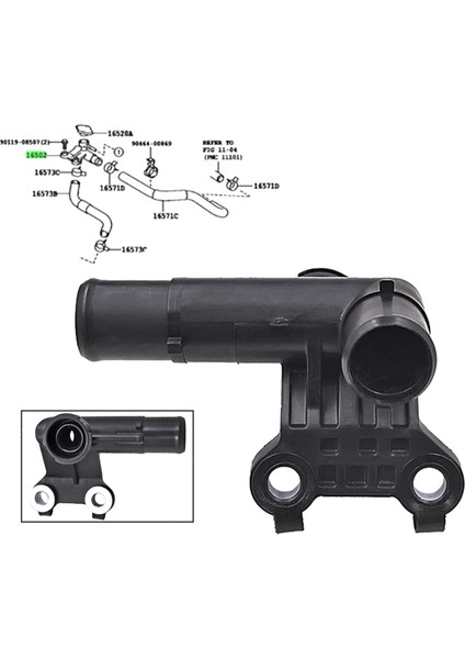 Toyota Sienta NCP81 NCP81G 1nzfe 2003-2015 Için Radyatör Su Çıkış Doldurma Alt Grubu Su 16502-21040 1650221040 (Yurt Dışından) indirimleri