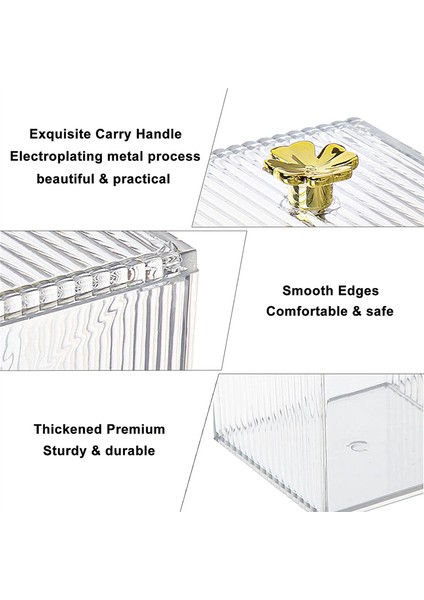 Adet Pamuk Topu Tutucu, Q-Tips Tutucu Şeffaf Modern Banyo Düzenleyicileri, Kapaklı Eczacı Kavanozları, Pamuk Topu Için (Yurt Dışından) fiyatları