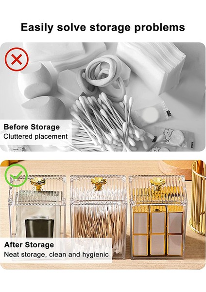 Adet Pamuk Topu Tutucu, Q-Tips Tutucu Şeffaf Modern Banyo Düzenleyicileri, Kapaklı Eczacı Kavanozları, Pamuk Topu Için (Yurt Dışından) modelleri