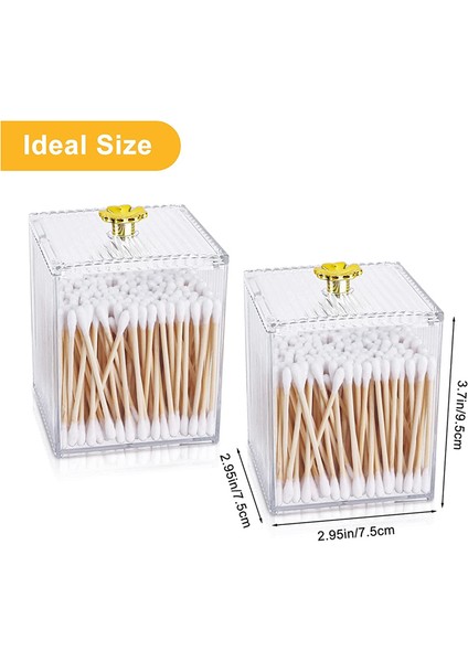 Adet Pamuk Topu Tutucu, Q-Tips Tutucu Şeffaf Modern Banyo Düzenleyicileri, Kapaklı Eczacı Kavanozları, Pamuk Topu Için (Yurt Dışından) fırsatları