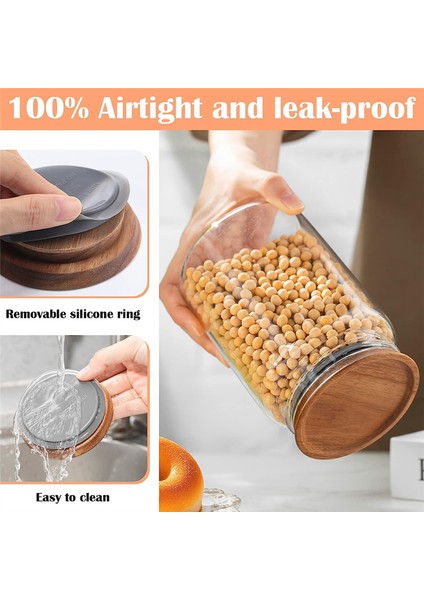 12 Adet 3,5 Inç Geniş Ağızlı Mason Kavanoz Kapakları Yeniden Kullanılabilir Konserve Kapakları Hava Geçirmez Silikon Contalı Ahşap Mason Kavanoz Kapakları (Yurt Dışından) modelleri