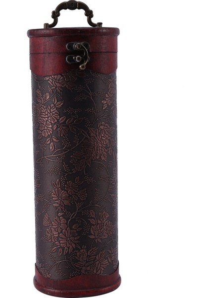 Silindir Vintage Retro Ahşap Vintage Şarap Şişesi Saklama Hediye Kutusu Kasa Tutucu (Yurt Dışından)