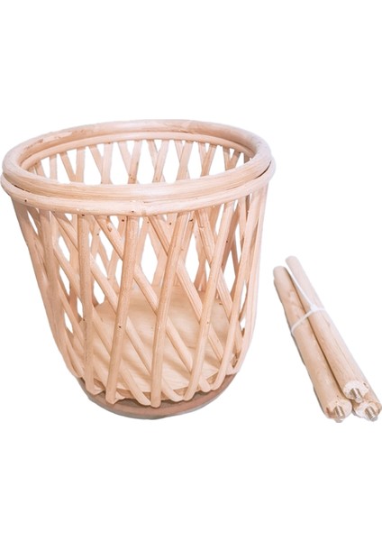 Ayaklı Rattan Saksı - Dokuma Rattan - Iç Mekan Kullanımı Için Saksı Standı - Ev Dekorasyonu Için Uzun Rattan Saksı Sepeti (Yurt Dışından) fiyatları