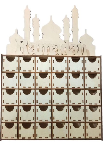Ahşap Ramazan Bayramı Mübarek Advent Takvimi Müslüman Islami Bayram Süslemeleri Süsleme Parti Malzemeleri (Yurt Dışından)